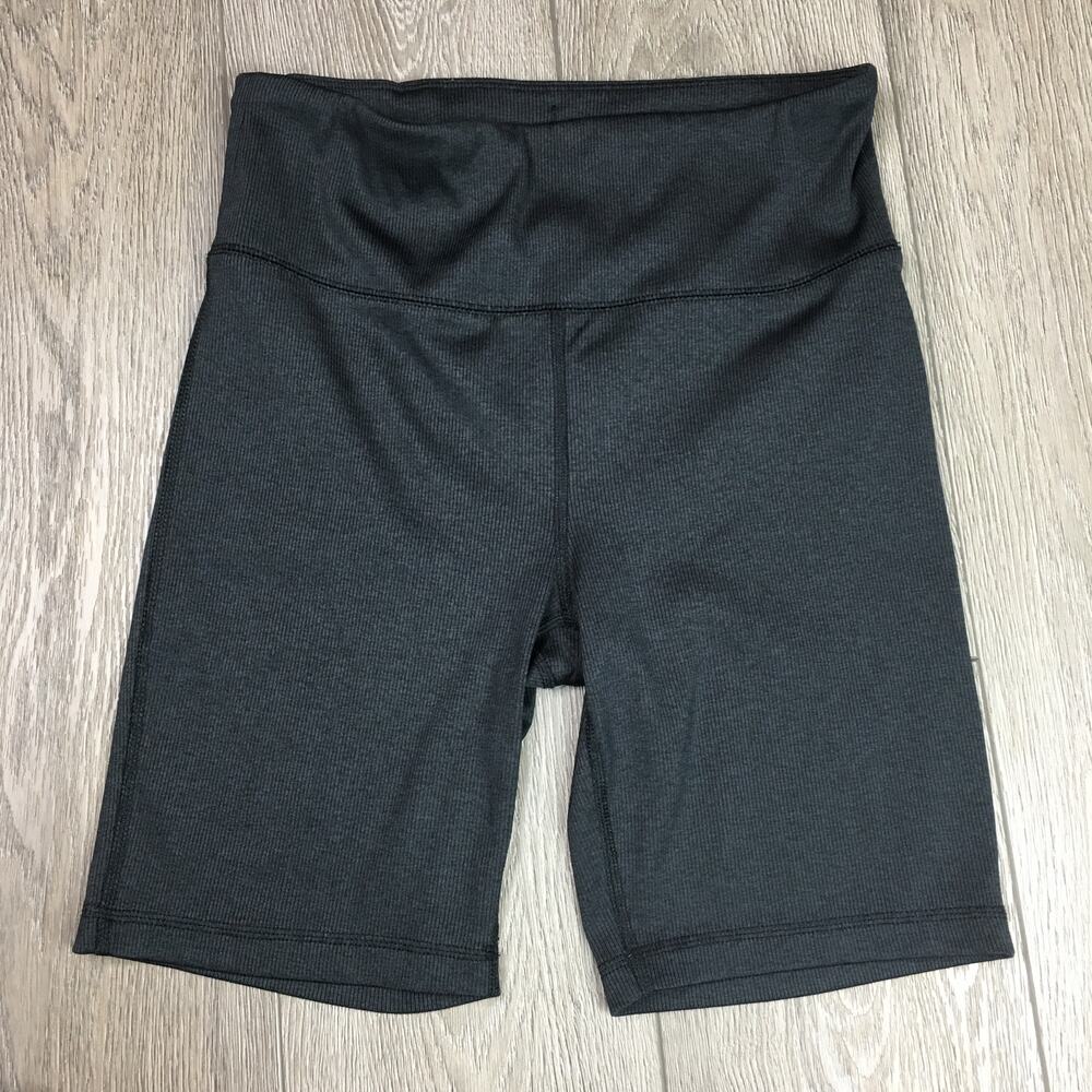 GapFit Ribbed Biker Shorts High Rise Stretch‎ Black Womens Medium Athleisure